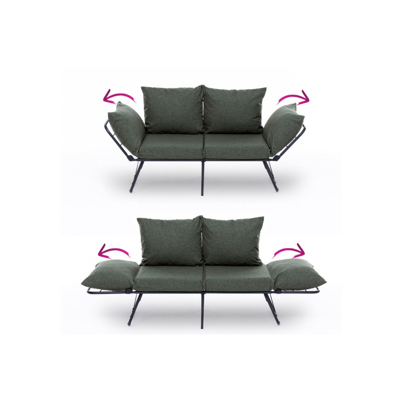 Καναπές Κρεβάτι Διθέσιος - Viper - Χρώμα Πράσινο - 100x42x40εκ