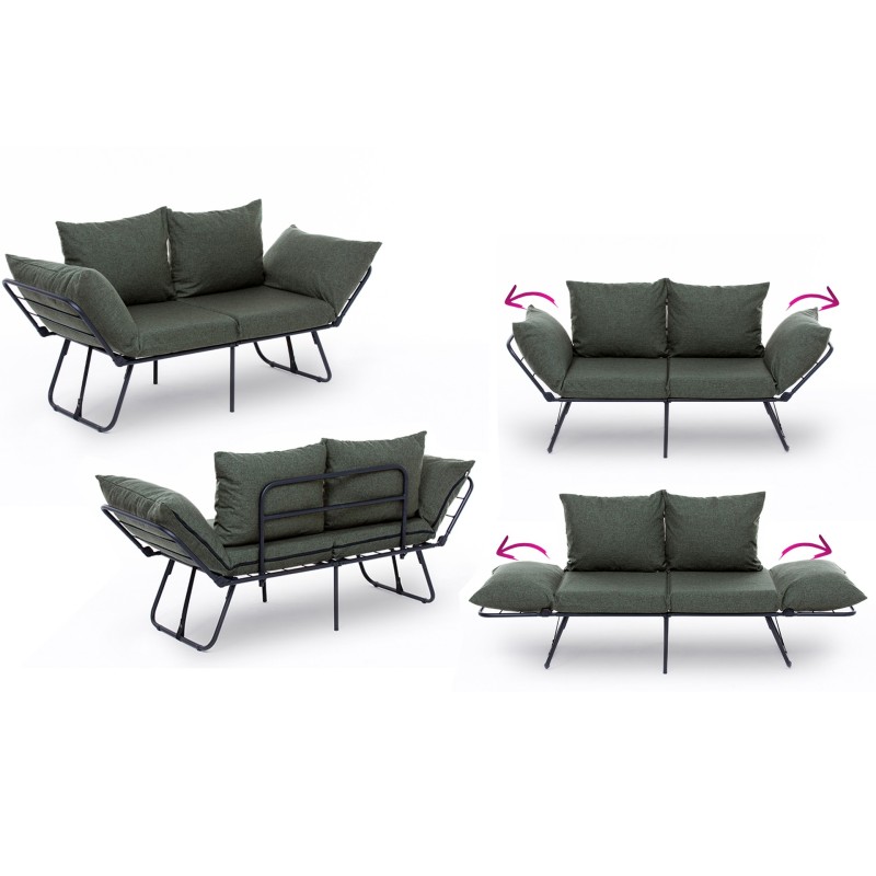 Καναπές Κρεβάτι Διθέσιος - Viper - Χρώμα Πράσινο - 100x42x40εκ