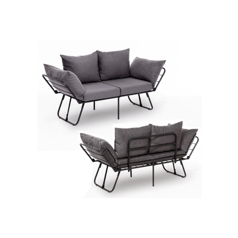 Καναπές Κρεβάτι Διθέσιος - Viper - Χρώμα Γκρι - 100x42x40εκ