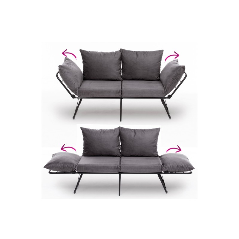 Καναπές Κρεβάτι Διθέσιος - Viper - Χρώμα Γκρι - 100x42x40εκ