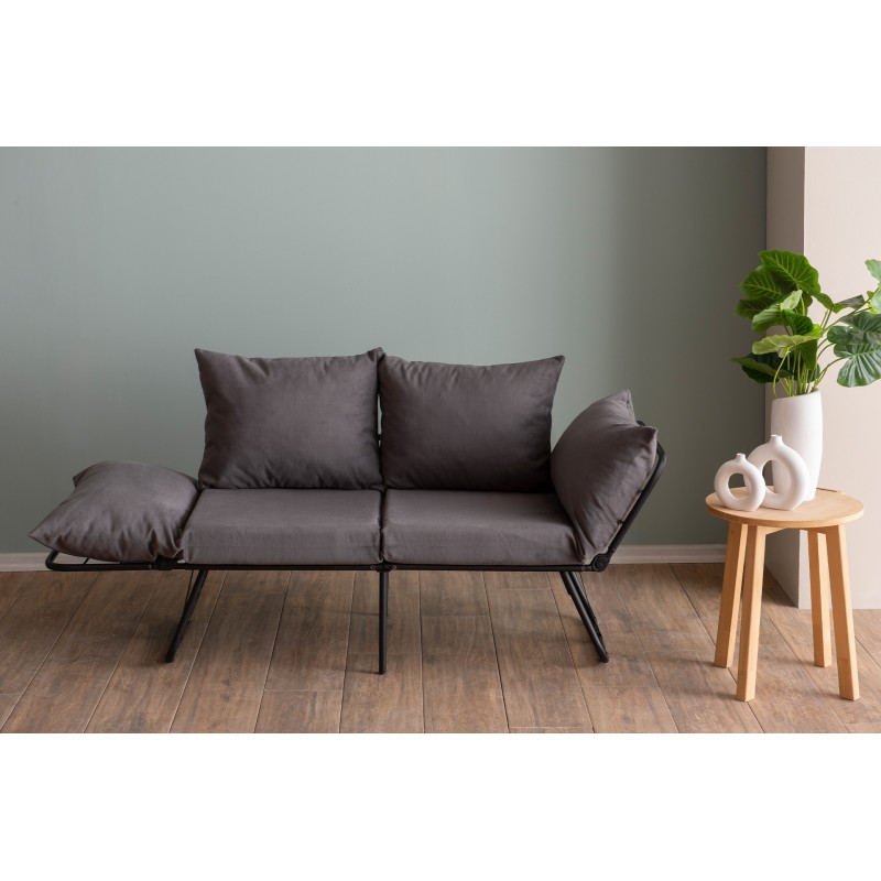 Καναπές Κρεβάτι Διθέσιος - Viper - Χρώμα Γκρι - 100x42x40εκ
