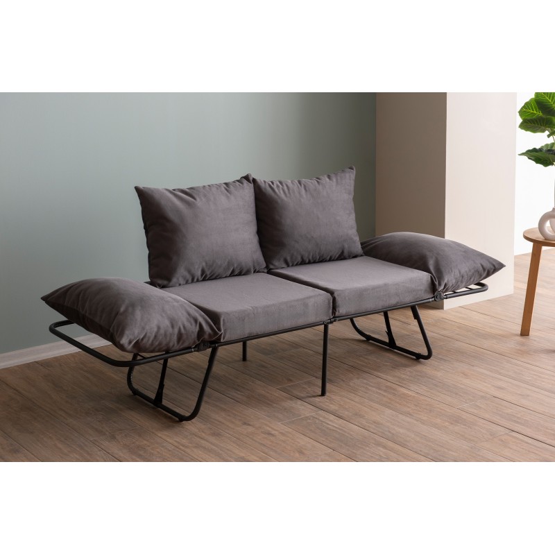 Καναπές Κρεβάτι Διθέσιος - Viper - Χρώμα Γκρι - 100x42x40εκ