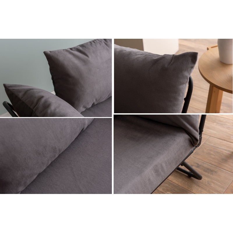 Καναπές Κρεβάτι Διθέσιος - Viper - Χρώμα Γκρι - 100x42x40εκ