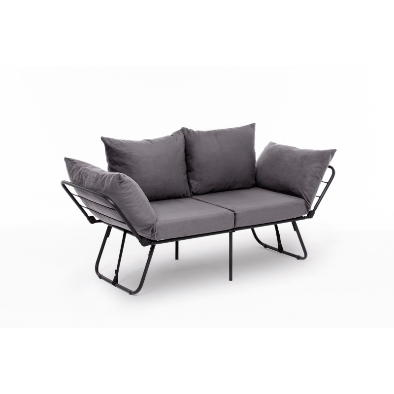 Καναπές Κρεβάτι Διθέσιος - Viper - Χρώμα Γκρι - 100x42x40εκ