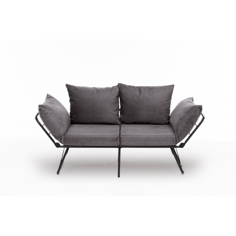 Καναπές Κρεβάτι Διθέσιος - Viper - Χρώμα Γκρι - 100x42x40εκ