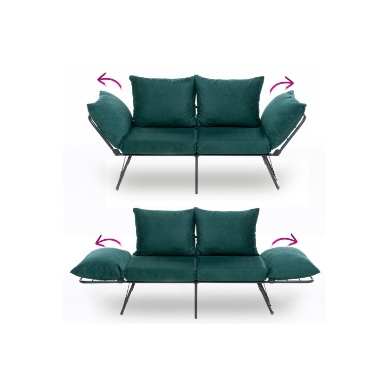 Καναπές Κρεβάτι Διθέσιος - Viper - Χρώμα Πετρόλ - 100x42x40εκ