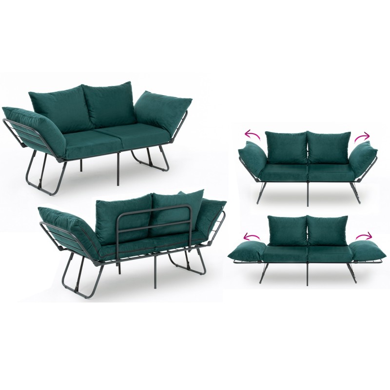 Καναπές Κρεβάτι Διθέσιος - Viper - Χρώμα Πετρόλ - 100x42x40εκ