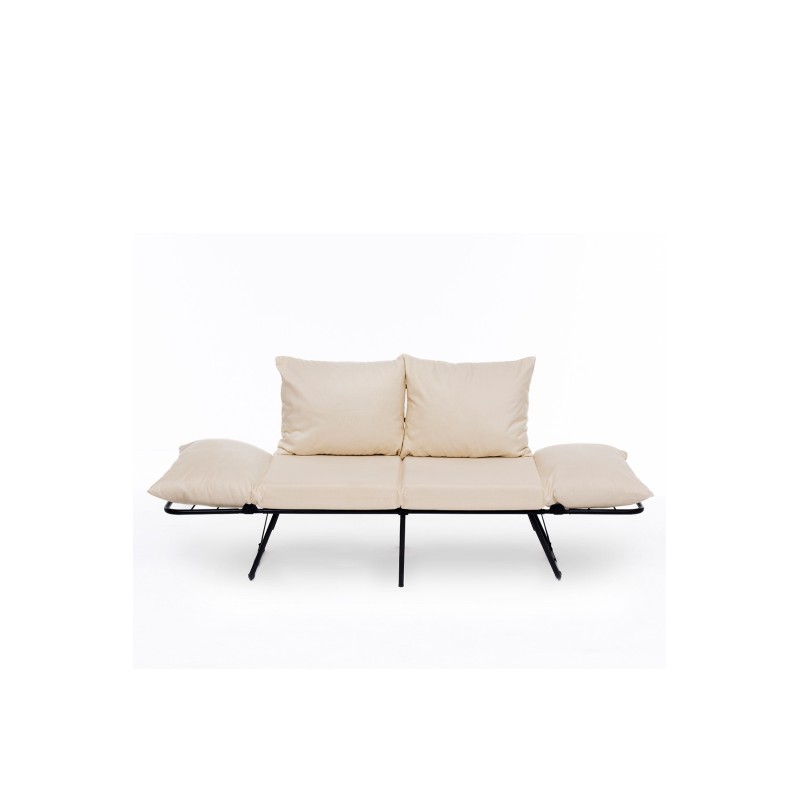 Καναπές Κρεβάτι Διθέσιος - Viper - Χρώμα Ανοιχτό Cream - 100x42x40εκ