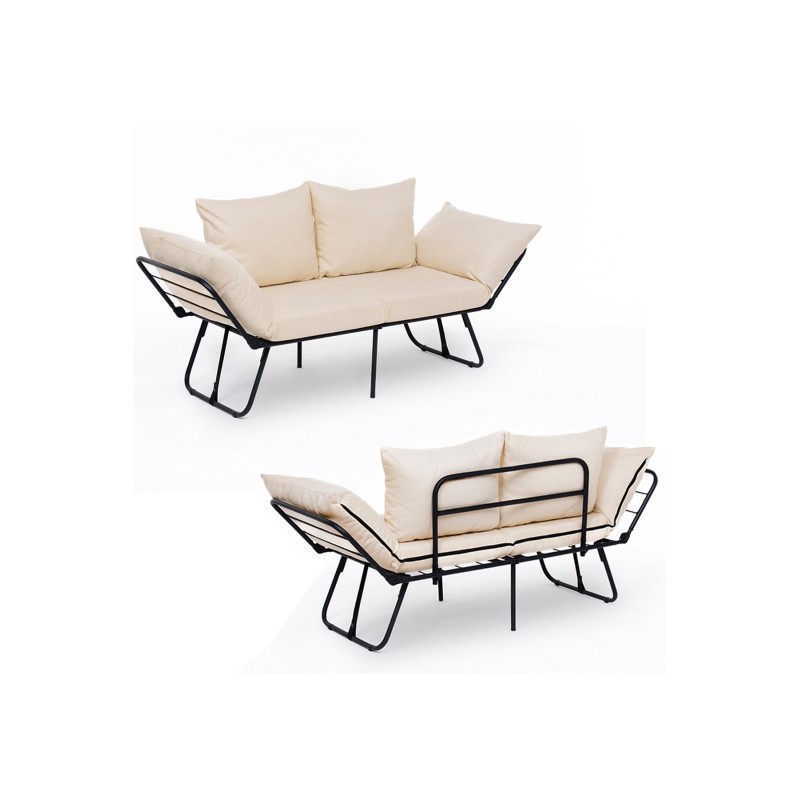 Καναπές Κρεβάτι Διθέσιος - Viper - Χρώμα Ανοιχτό Cream - 100x42x40εκ