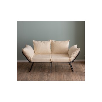 Καναπές Κρεβάτι Διθέσιος - Viper - Χρώμα Ανοιχτό Cream - 100x42x40εκ