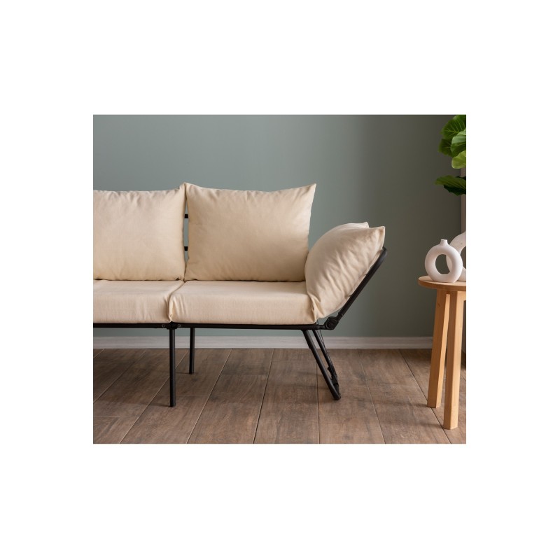 Καναπές Κρεβάτι Διθέσιος - Viper - Χρώμα Ανοιχτό Cream - 100x42x40εκ