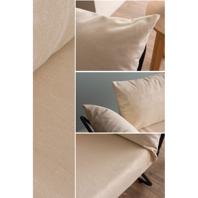 Καναπές Κρεβάτι Διθέσιος - Viper - Χρώμα Ανοιχτό Cream - 100x42x40εκ