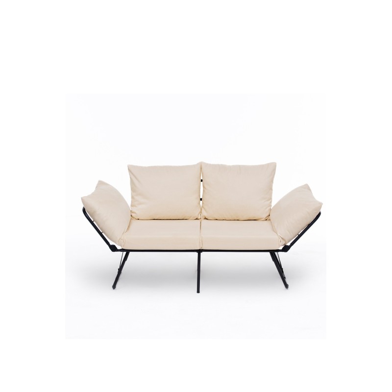 Καναπές Κρεβάτι Διθέσιος - Viper - Χρώμα Ανοιχτό Cream - 100x42x40εκ