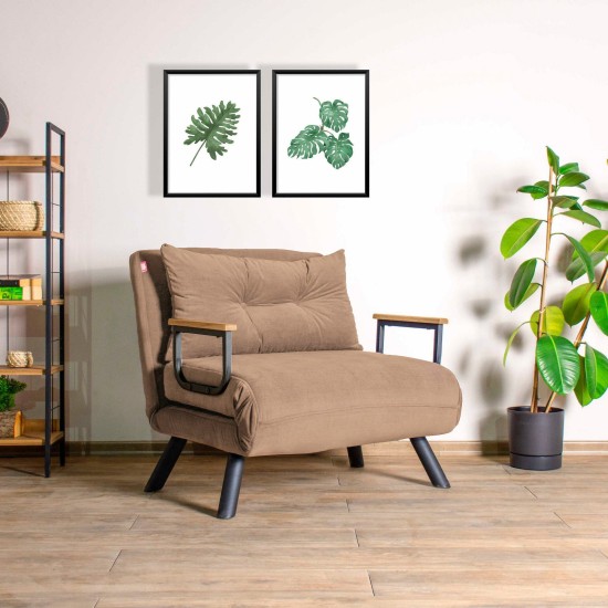Πολυθρόνα Κρεβάτι - Sando Single - Χρώμα Μπεζ - 175x60x60εκ