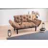Διθέσιος Καναπές Κρεβάτι - Nitta - Χρώμα Ανοιχτό Καφέ - 155x73x85εκ
