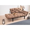 Διθέσιος Καναπές Κρεβάτι - Nitta - Χρώμα Ανοιχτό Καφέ - 155x73x85εκ