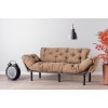 Τριθέσιος Καναπές Κρεβάτι - Nitta Triple - Χρώμα  Ανοιχτό Καφέ - 185x70x85εκ