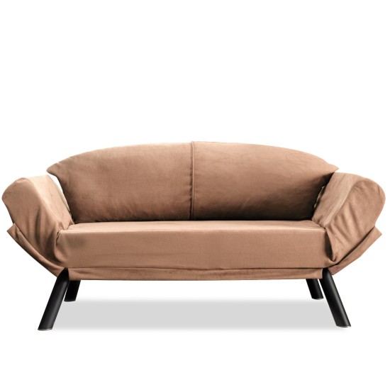 2-Seat Sofa-Bed Genzo - Light Brown Light Brown 2-Seat Sofa-Bed Genzo - Light Brown Light Brown