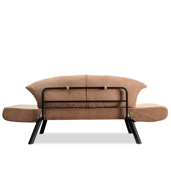2-Seat Sofa-Bed Genzo - Light Brown Light Brown 2-Seat Sofa-Bed Genzo - Light Brown Light Brown