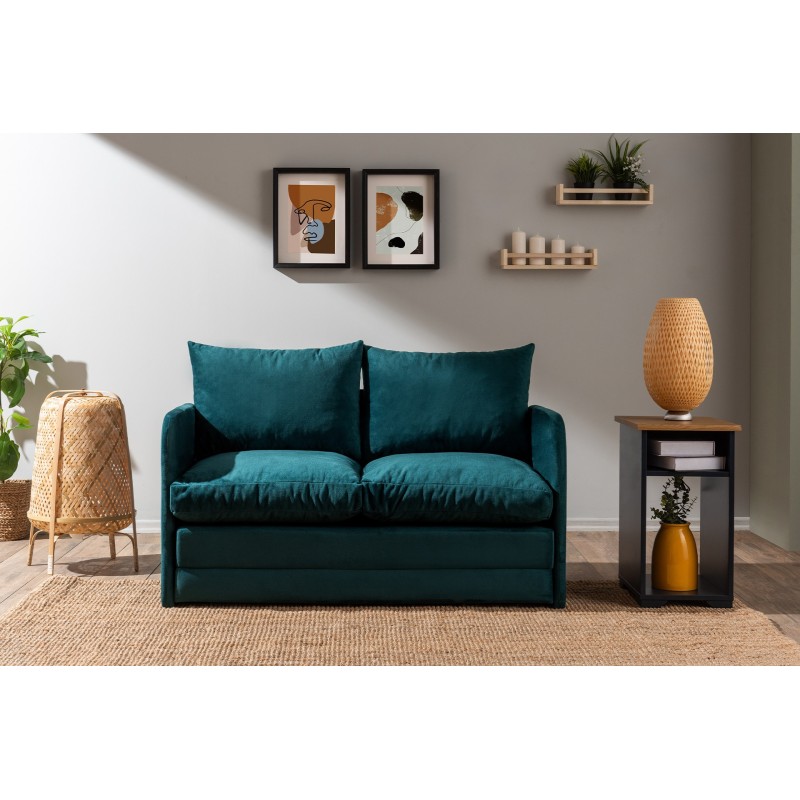 Καναπές Κρεβάτι Διθέσιος - Saga - Χρώμα Πετρόλ - 120x49x46εκ