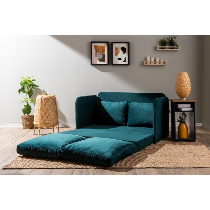 Καναπές Κρεβάτι Διθέσιος - Saga - Χρώμα Πετρόλ - 120x49x46εκ