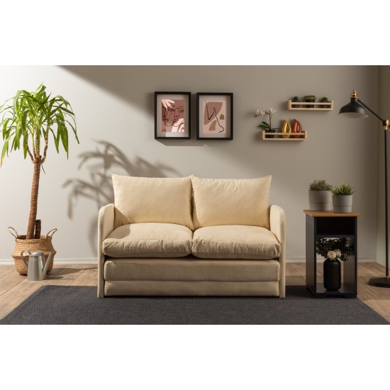 Καναπές Κρεβάτι Διθέσιος - Saga - Χρώμα Cream - 120x49x46εκ