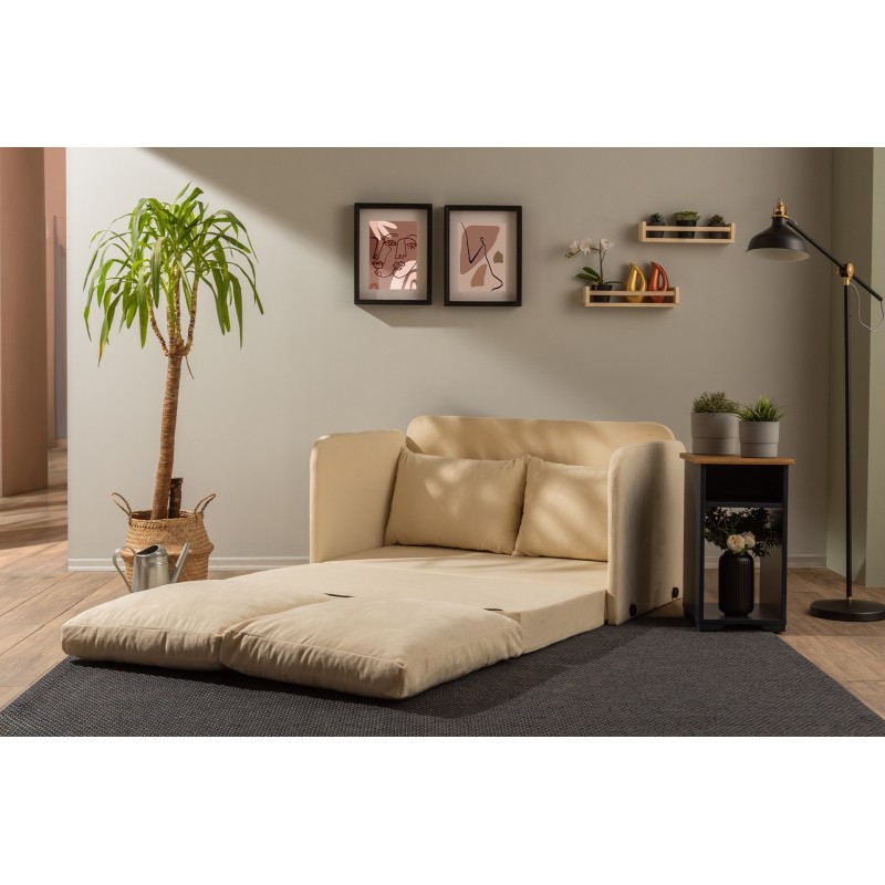 Καναπές Κρεβάτι Διθέσιος - Saga - Χρώμα Cream - 120x49x46εκ