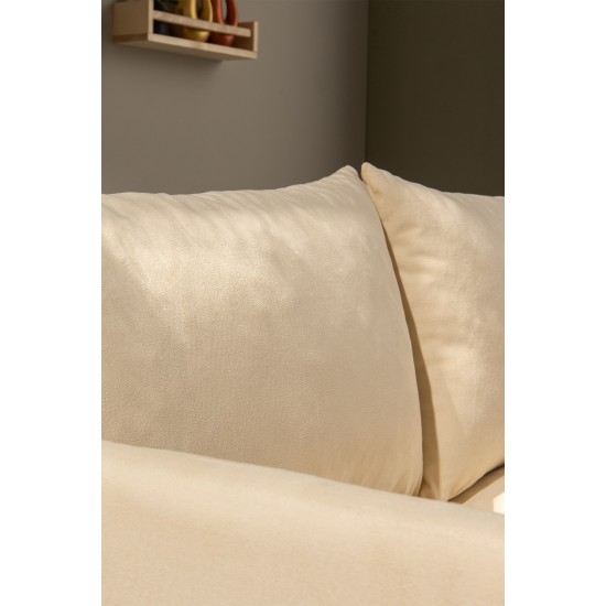 Καναπές Κρεβάτι Διθέσιος - Saga - Χρώμα Cream - 120x49x46εκ