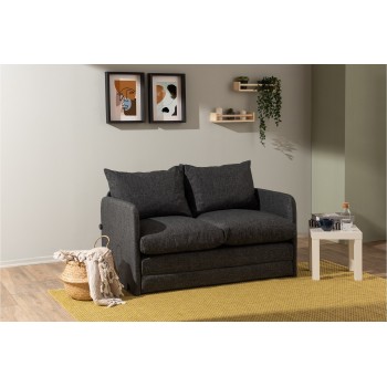 Καναπές Κρεβάτι Διθέσιος - Saga - Χρώμα Σκούρο Γκρι - 120x49x46εκ