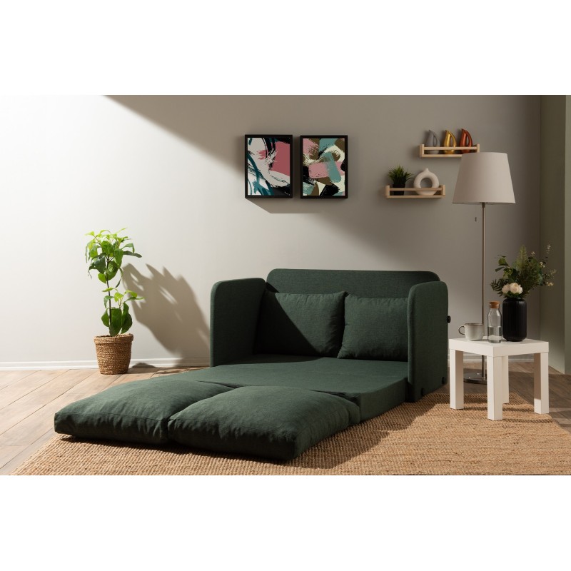 Καναπές Κρεβάτι Διθέσιος - Saga - Χρώμα Πράσινο - 120x49x46εκ