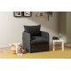 1-Seat Sofa-Bed Saga Single - Dark Grey Dark Grey 1-Seat Sofa-Bed Saga Single - Dark Grey Dark Grey