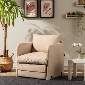 1-Seat Sofa-Bed Saga Single - Beige Beige