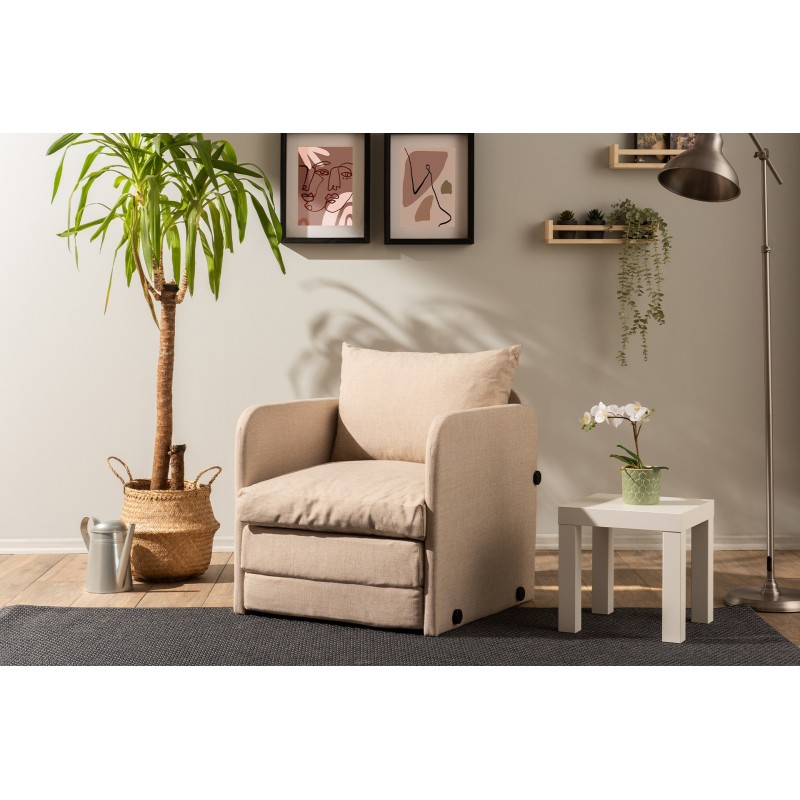 1-Seat Sofa-Bed Saga Single - Beige Beige