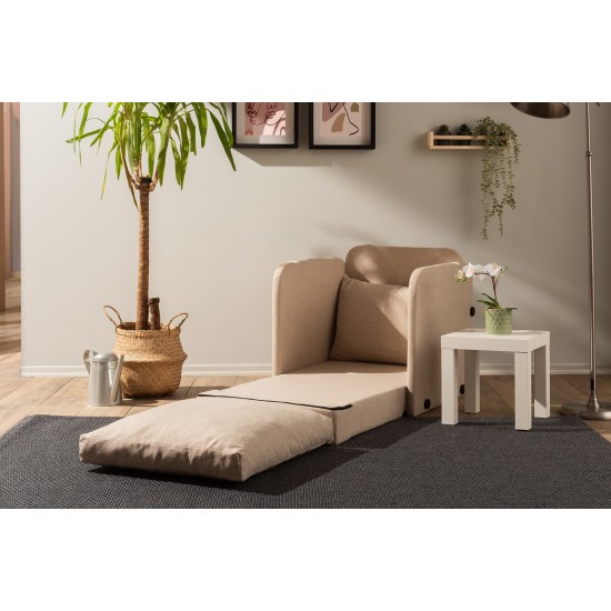1-Seat Sofa-Bed Saga Single - Beige Beige 1-Seat Sofa-Bed Saga Single - Beige Beige