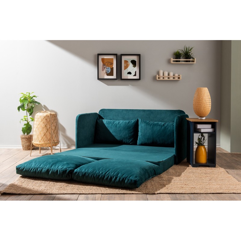 Καναπές Κρεβάτι Διθέσιος - Saga XL - Χρώμα Πετρόλ - 140x49x46εκ