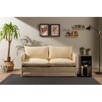 Καναπές Κρεβάτι Διθέσιος - Saga XL - Χρώμα Cream- 140x49x46εκ