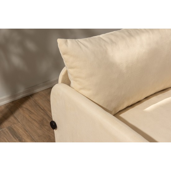 Καναπές Κρεβάτι Διθέσιος - Saga XL - Χρώμα Cream- 140x49x46εκ