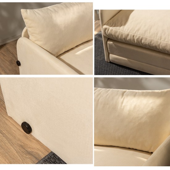 Καναπές Κρεβάτι Διθέσιος - Saga XL - Χρώμα Cream- 140x49x46εκ