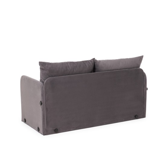 Καναπές Κρεβάτι Διθέσιος - Saga XL - Χρώμα Γκρι - 140x49x46εκ