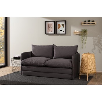 Καναπές Κρεβάτι Διθέσιος - Saga XL - Χρώμα Γκρι - 140x49x46εκ