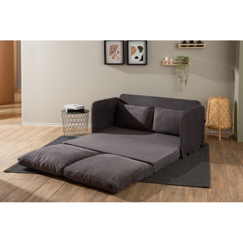 Καναπές Κρεβάτι Διθέσιος - Saga XL - Χρώμα Γκρι - 140x49x46εκ