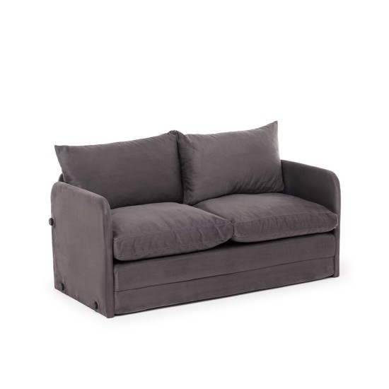 Καναπές Κρεβάτι Διθέσιος - Saga XL - Χρώμα Γκρι - 140x49x46εκ