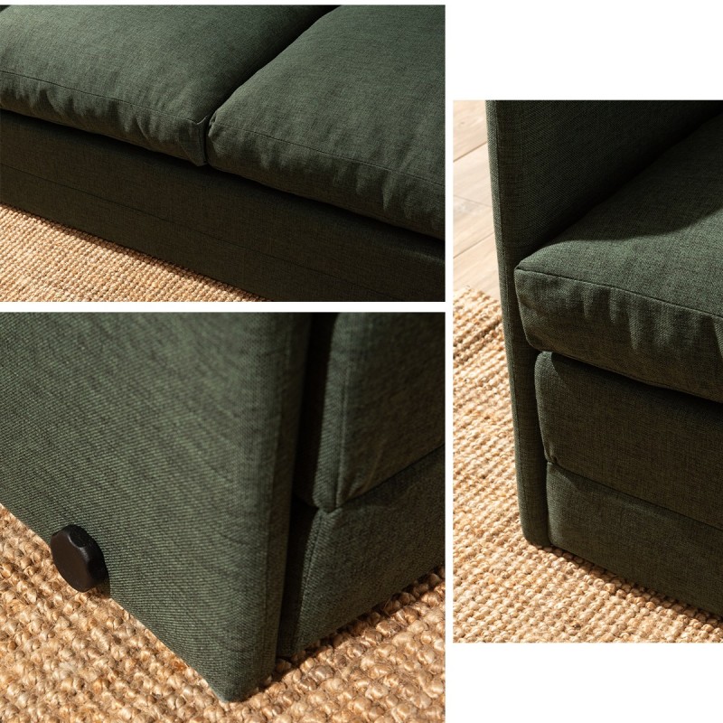 Καναπές Κρεβάτι Διθέσιος - Saga XL - Χρώμα Πράσινο - 140x49x46εκ