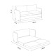 Καναπές Κρεβάτι Διθέσιος - Saga XL - Χρώμα Μπεζ - 140x49x46εκ