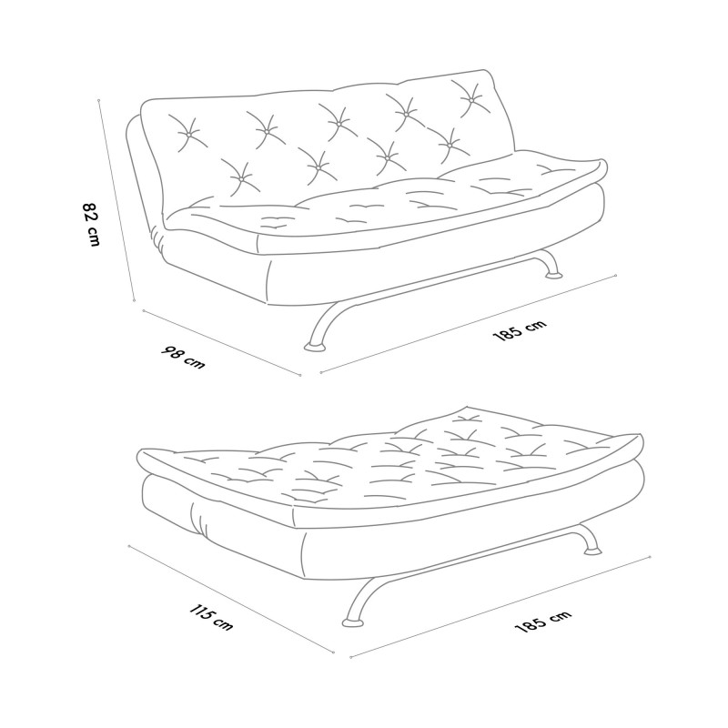 3-Seat Sofa-Bed Rivo - Cream Cream