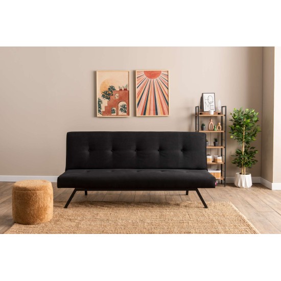 3-Seat Sofa-Bed Zola - Black Black 3-Seat Sofa-Bed Zola - Black Black