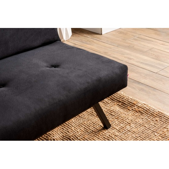 3-Seat Sofa-Bed Zola - Black Black 3-Seat Sofa-Bed Zola - Black Black