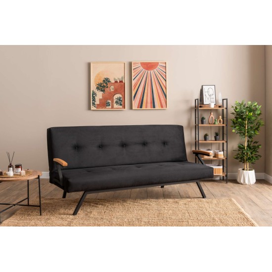 3-Seat Sofa-Bed Zven - Black Black 3-Seat Sofa-Bed Zven - Black Black