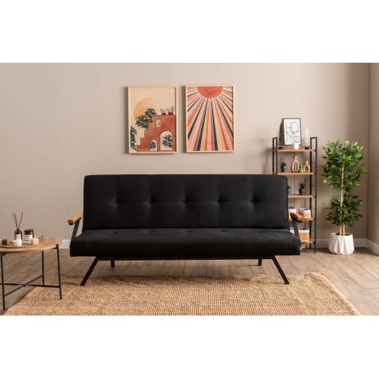 3-Seat Sofa-Bed Zven - Black Black 3-Seat Sofa-Bed Zven - Black Black