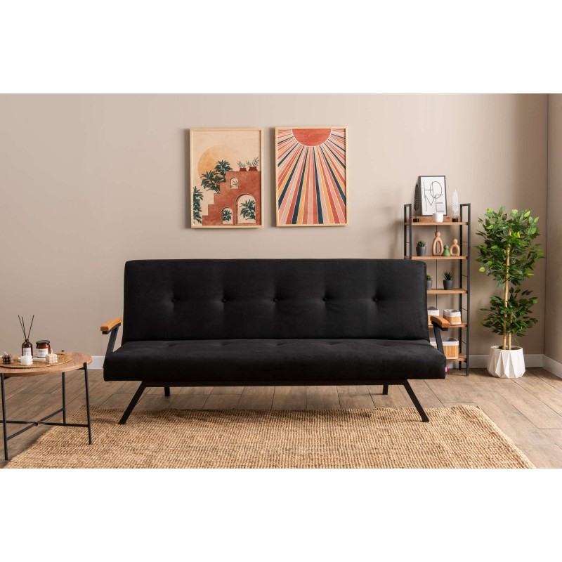 3-Seat Sofa-Bed Zven - Black Black
